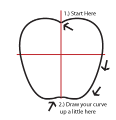 How to draw an Apple step three