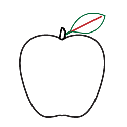 How to draw an apple step Five