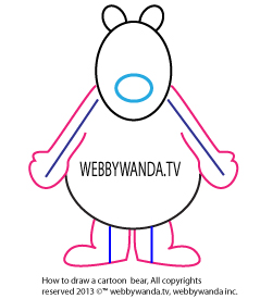webbywanda.tv's how to draw a cartoon bear step three