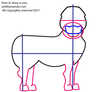 How to draw a Cartoon Cow step 3