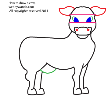 How to draw a Cartoon Cow step 4