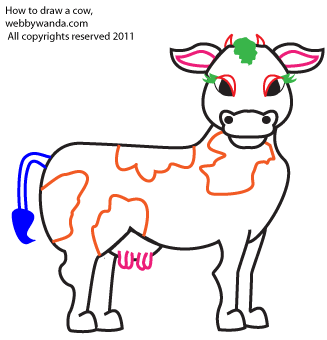How to draw a Cartoon Cow Step 5