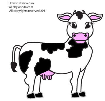 Webby Wanda's how to draw a cartoon cow 