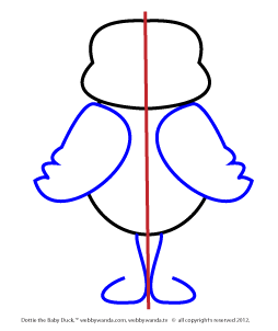 How to draw a cartoon baby duck step 3