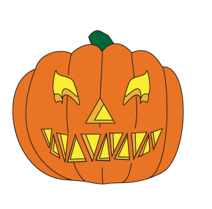 How to draw a Halloween Jack O Lantern