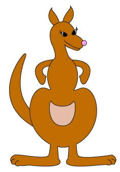 Webby Wanda's How to draw a cartoon Kangaroo step 7