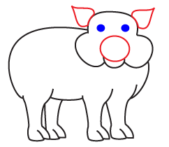 How to draw a cartoon Pig step 5