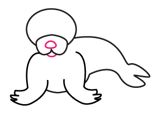How to draw a cartoon Seal step 4