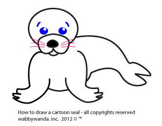 How to draw a cartoon seal step 5