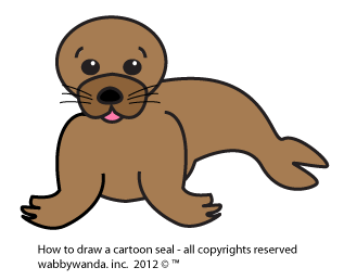 How to draw a cartoon Seal step 6