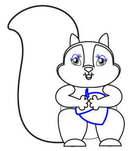 How to draw a cartoon Squirrel step 5