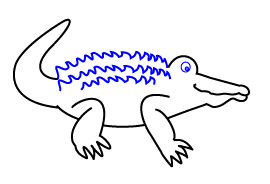 How to draw an Alligator Step Four