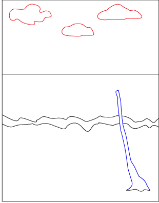 How to draw a Tropical Beach - Ocean Scene step 3