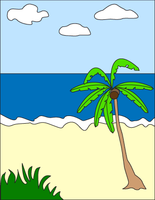 How to draw a Tropical Beach - Ocean Scene Step 7