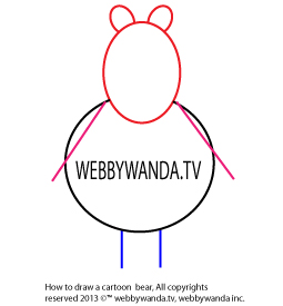 webbywanda.tv's how to draw a cartoon bear step two