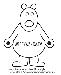 webbywanda.tv's how to draw a cartoon bear step four