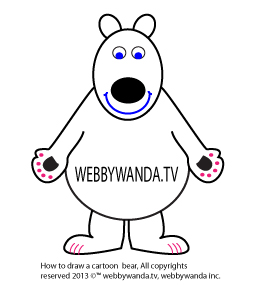 webbywanda.tv's how to draw a cartoon bear step five