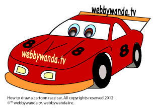 webbywanda.com how to draw a cartoon race car 