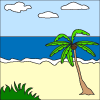 How to draw a Tropical Beach Scene