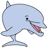 How to draw a cartoon dolphin
