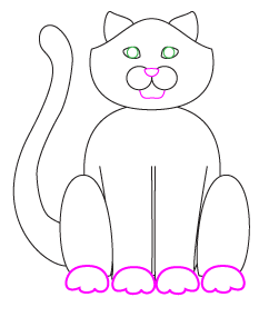 How to draw a Cartoon Cat step 4
