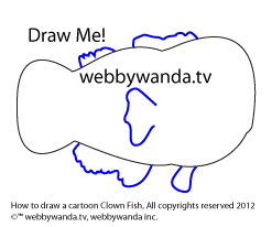 webbywanda.tv's how to draw a cartoon clown fish