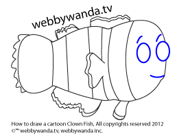 webbywanda.tv's how to draw a cartoon clown fish