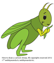 WebbyWanda.tv How to draw a Cartoon Cricket
