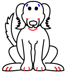 How to draw a cartoon Dog -Irish Setter step 5