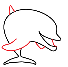 How to draw a Cartoon Dolphin step 4