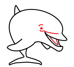 How to draw a cartoon dolphin step 5