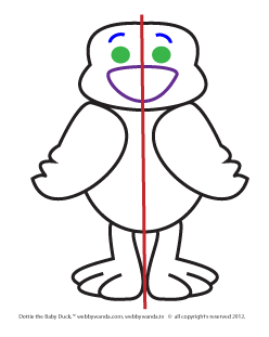 How to draw a cartoon baby duck step 5