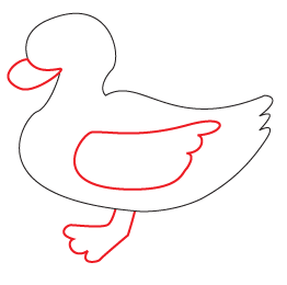 How to draw a Cartoon Duck step 4