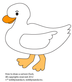 How to draw a cartoon duck
