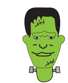 How to draw a cartoon frankenstein, head step four