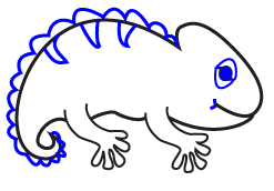How to draw a Cartoon Gecko Step 5