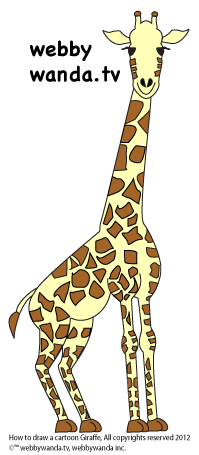 How to draw a cartoon Giraffe step seven