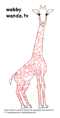 how to draw a cartoon Giraffe step 4