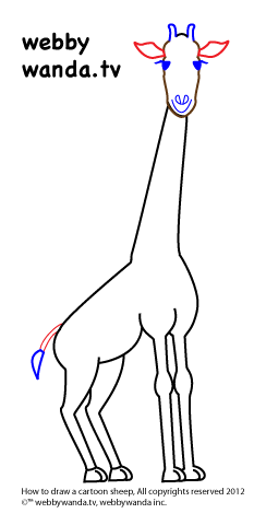 How to draw a cartoon Giraffe step 4