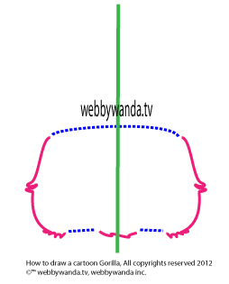 How to draw a cartoon Gorilla step 1