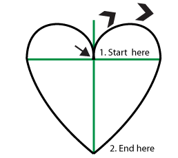 How to draw a Heart step 3