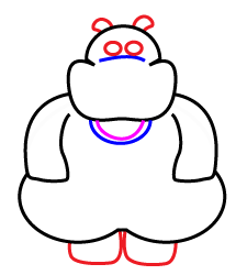 How to draw a cartoon Hippo step 3