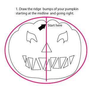 How to draw a cartoon Jack O Lantern