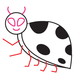 How to draw a Cartoon Ladybug step 3