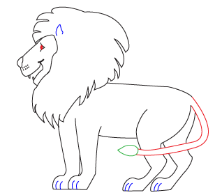 How to draw a cartoon Lion step 5