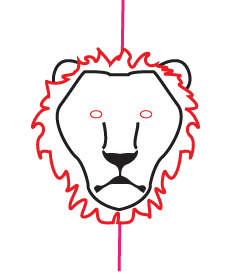 How to draw a Lion Portrait step 3