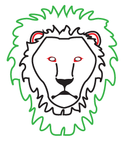 How to draw a Lion Portrait step 4