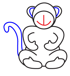 How to draw a Cartoon Monkey step 4