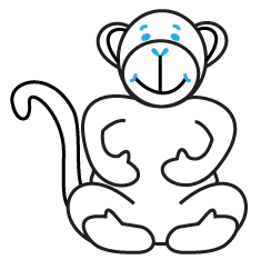 How to draw a cartoon monkey step 5