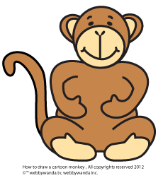 WebbyWanda.tv's how to draw a cartoon monkey
